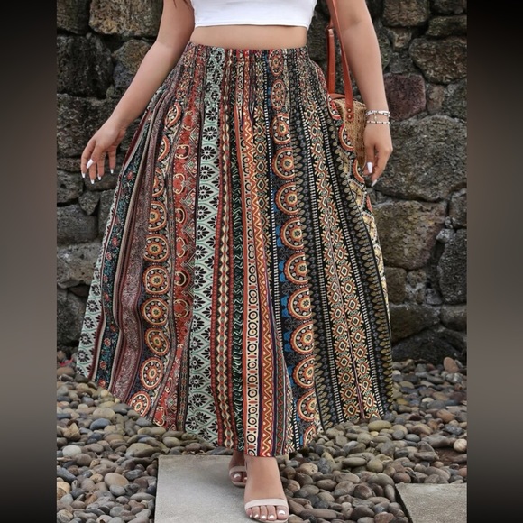 Boho plus geo print flare dress - Picture 4 of 5